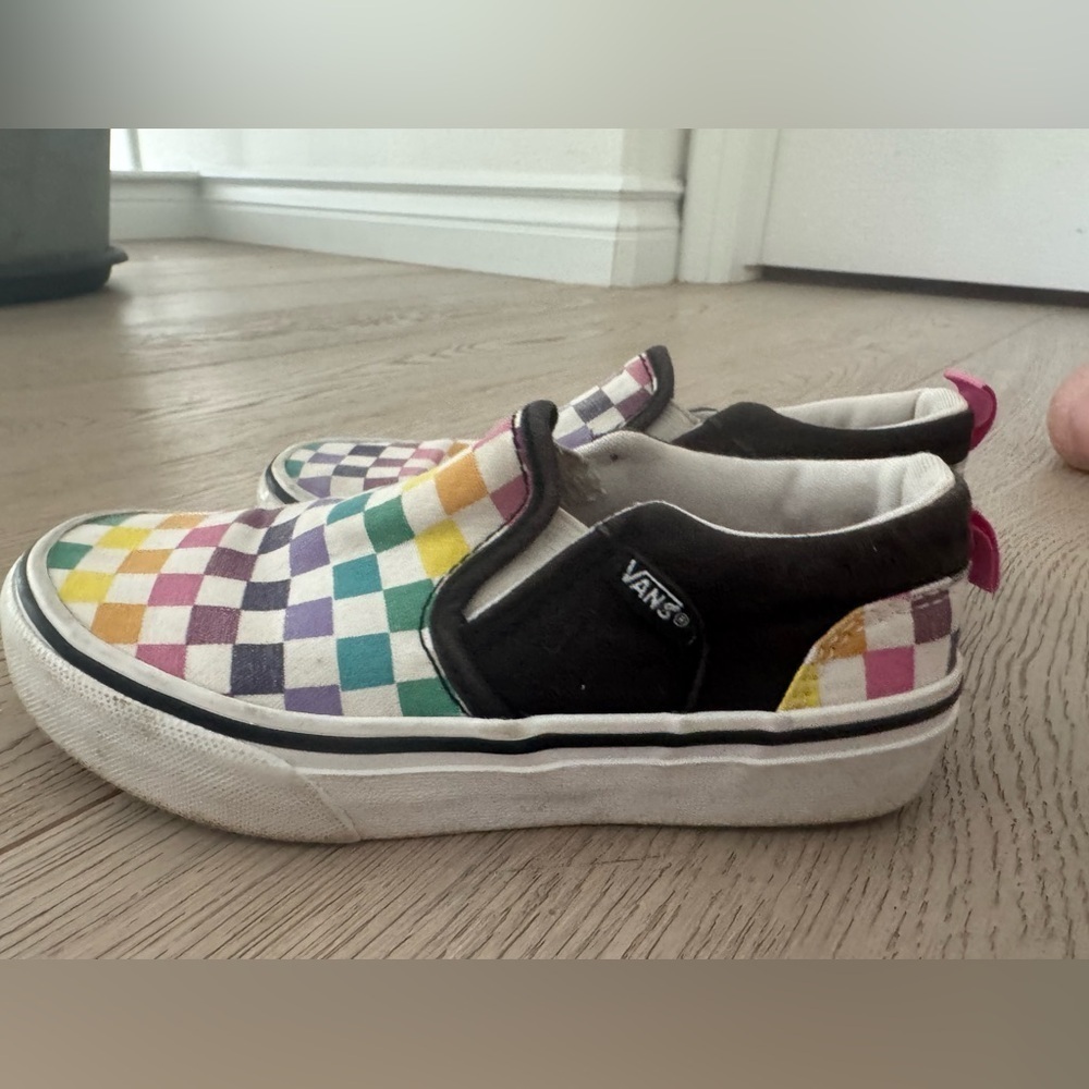 VANS Canvas Multicolor checkered Slip On Unisex Kids' Shoes size 12 - Picture 5 of 9